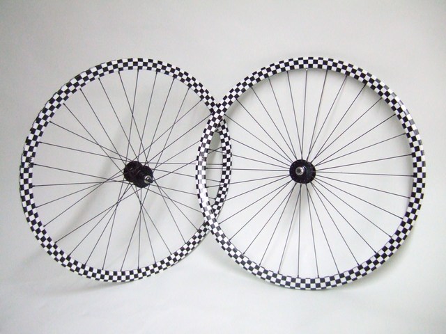 Parts 700c Checkerboard Track Wheels Surly Hubs Velocity Deep V Rim Image