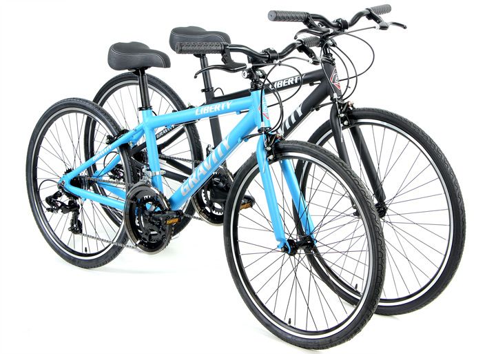 Bikes-New Gravity Liberty Express 24inch / 26inch Shimano 2X7 Speed Flat Bars Road Bike for Kids Image