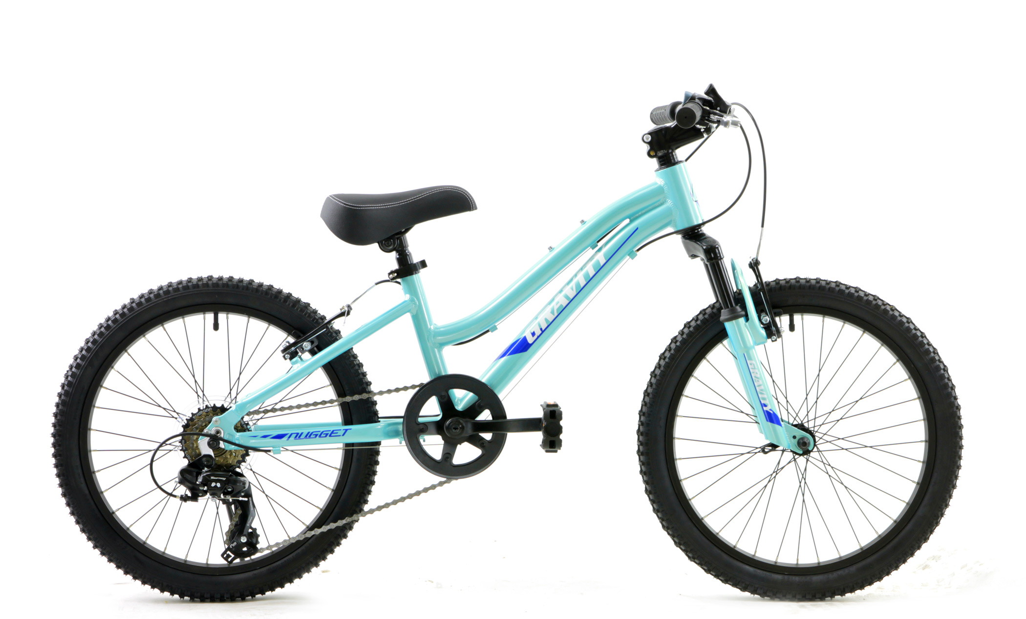 Bikes-New Gravity Nugget 20 Shimano Multi Speed Front Suspension Kids Mountain Bikes for Lil' Riders Image