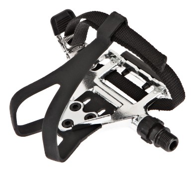 Parts Wellgo LU-961 Road Pedals Silver with Clips & Straps Image